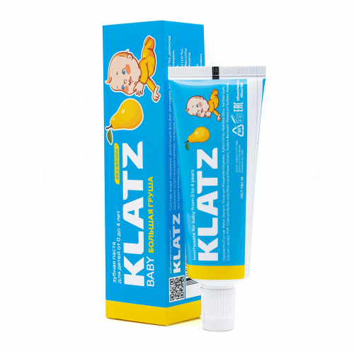 Klatz Паста Baby Зубная для Детей Большая Груша без Фтора, 48 мл