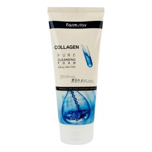 FarmStay Пенка Collagen Pure Cleansing Foam Очищающая с Коллагеном, 180 мл