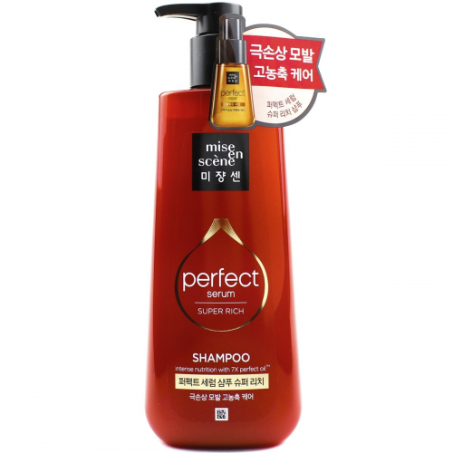 Mise en Scene Шампунь Perfect Serum Shampoo Super Rich Morocco Argan Oil для Поврежденных Волос, 680 мл