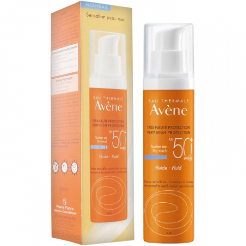 AVENE Флюид Sun SPF 50+ Солнцезащитный без Отдушек, 50 мл