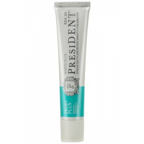 President Паста White Plus Президент Уайт Плюс Зубная Туба, 30 мл