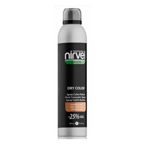 Nirvel Professional Спрей Dry Color Light Brown Тонирующий для Волос Светло-Коричневый, 300 мл