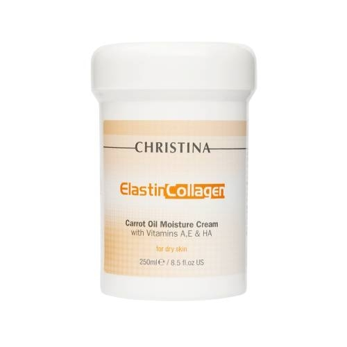 Christina Крем ElastinCollagen Carrot Oil Moisture Cream with Vitamins A, E & HA for Dry Skin Увлажняющий с Морковным Маслом, Коллагеном и Эластином для Сухой Кожи, 250 мл
