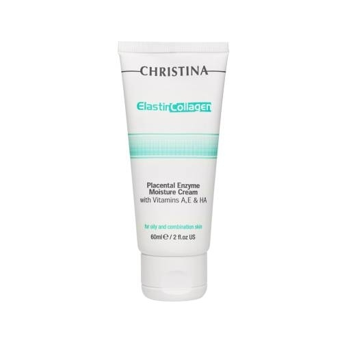 Christina Крем ElastinCollagen Placental Enzyme Moisture Cream with Vitamins A, E & HA for Oily and Combination Skin Увлажняющий с Растительными Энзимами, Коллагеном и Эластином для Жирной и Комбинированной Кожи, 60 мл