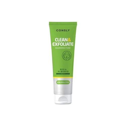 Consly Пенка Cleansing Foam Clean&Exfoliate для Умывания Отшелушивающая с AHA, BHA, PHA Кислотами, 120 мл