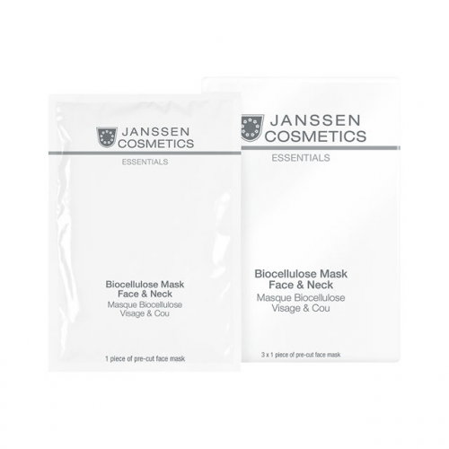 JANSSEN COSMETICS Лифтинг-Маска Biocellulose Mask Face & Neck для Лица и Шеи с Голубикой, 1шт