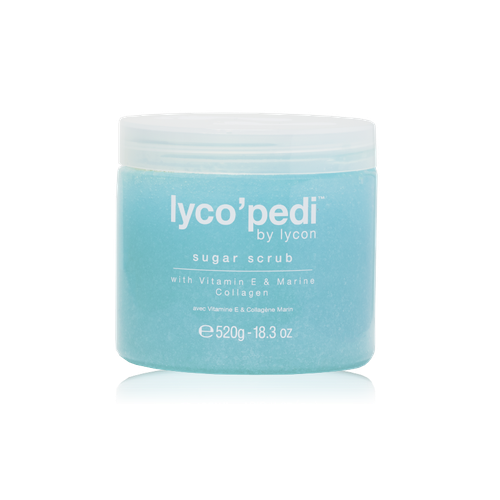 Lycon Скраб Lyco'Pedi Sugar Scrub Сахарный с Коллагеном, Витамином Е, Лимонным Чайным Деревом и Мятой, 520г