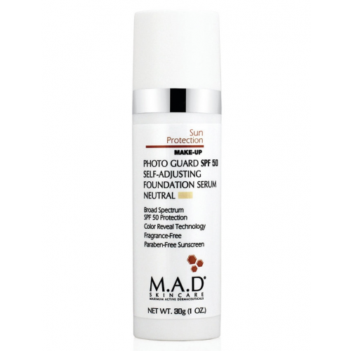 M.A.D SkinCare Сыворотка-Основа Photo Guard SPF 50 Self Adjusting Foundation Serum Neutral/Light Подстраивающаяся под Макияж с Защитой SPF50 Neutral/Light, 30г