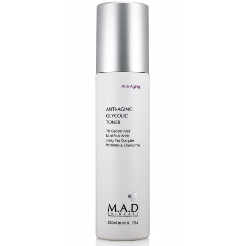 M.A.D SkinCare Тоник Anti Aging Glycolic Toner с 7% Гликолевой Кислотой Предотвращающий Старение Кожи, 200 мл