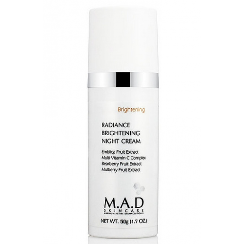 M.A.D SkinCare Крем Radiance Brightening Night Cream Ночной Восстанавливающий Выравнивающий Тон Кожи, 50г