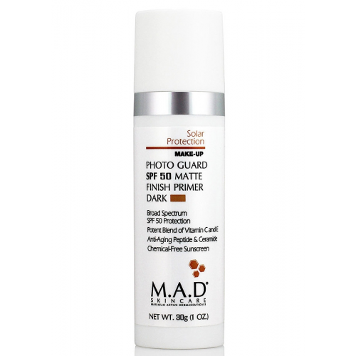 M.A.D SkinCare Крем-Праймер Photo Guard SPF 50 Matte Finish Primer-Dark Матирующий с Защитой, 30г