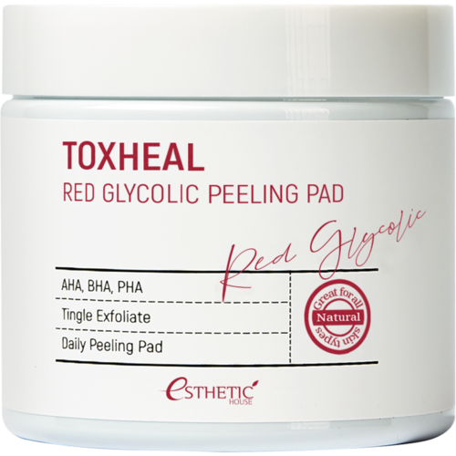 Esthetic House Пилинг-Подушечки Toxheal Red Glyucolic Peeling Pad Косметические Гликолевые, 100 шт