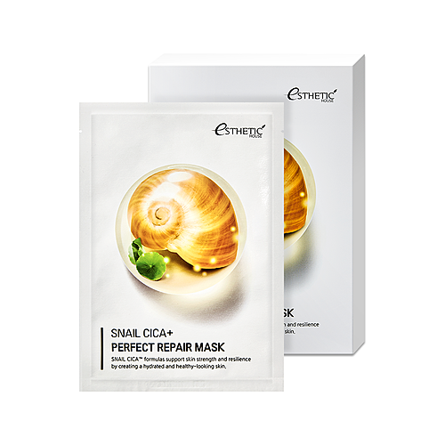 Esthetic House Маска Улитки Snail Cica+ Perfect Repair Mask Тканевая для Лица Муцин, 25 мл