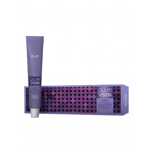OLLIN PROFESSIONAL Крем-Краска Vision Eyebrows Color Cream для Бровей и Ресниц Черный+Салфетки, 20 мл
