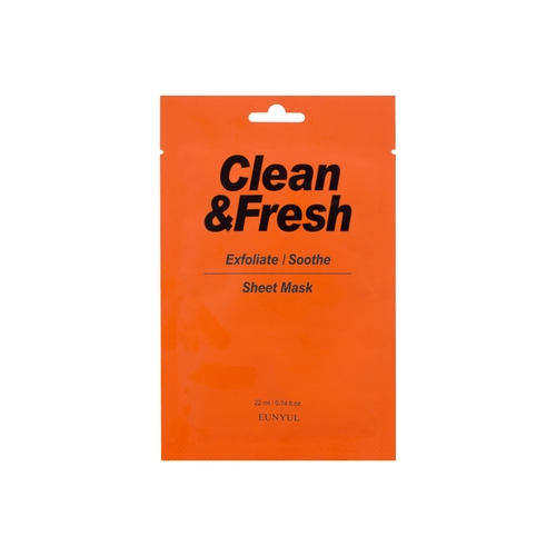 Eunyul Маска Clean&Fresh Exfoliate/Soothe Sheet Mask Тканевая для Гладкости и Регенерации Кожи, 22 мл