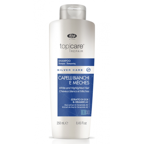 Lisap Шампунь Top Care Repair Silver Care Shampoo для Седых, Мелированных Волос, 250 мл