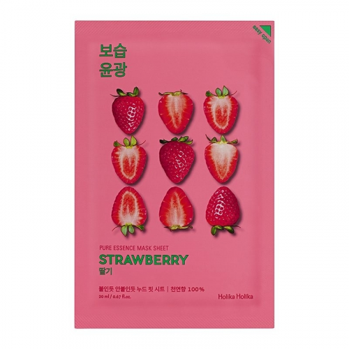 Holika Holika Маска Pure Essence Mask Sheet Strawberry Освежающая Тканевая Пьюр Эссенс Клубника, 20 мл