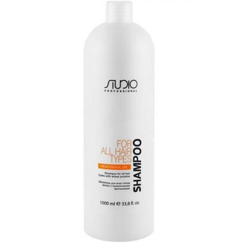 Kapous Шампунь Studio Wheat Protein Shampoo для Всех Типов Волос с Пшеничными Протеинами Studio Professional, 1000 мл