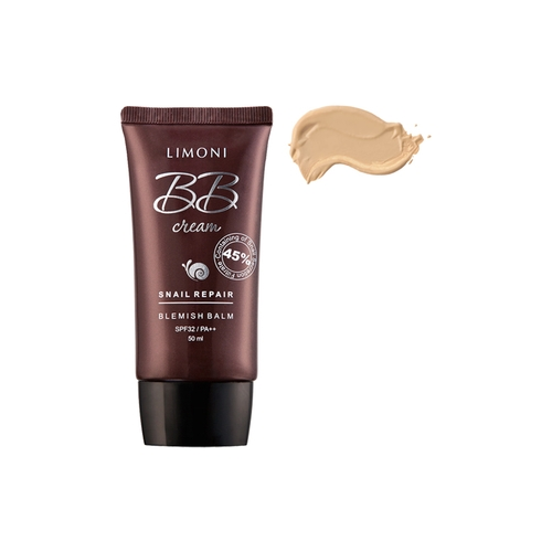 Limoni ББ-Крем Snail Repair Blemish Balm №1 для Лица с Экстрактом Муцина Улитки тон №1, 50 мл