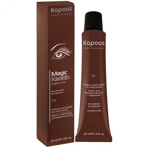 Kapous Крем-Краска Magic Keratin для Бровей и Ресниц №1 Черная, 30 мл