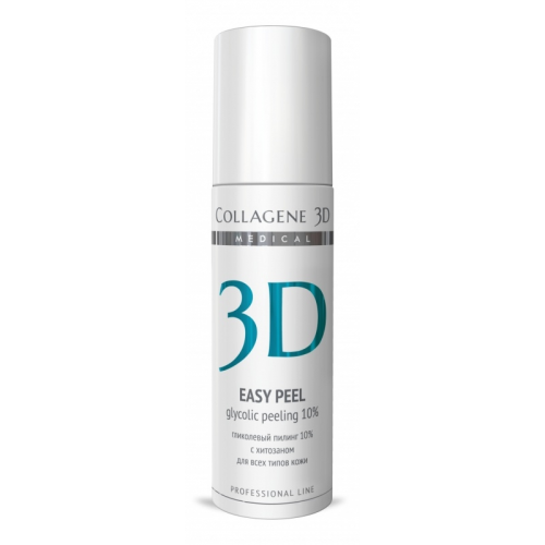 Collagene 3D Гель-пилинг для лица с хитозаном на основе гликолевой кислоты 10% (pH 2,8) Easy Peel, 130 мл