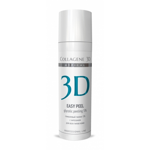Collagene 3D Гель-пилинг для лица с хитозаном на основе гликолевой кислоты 5% (pH 3,2) Easy Peel, 30 мл