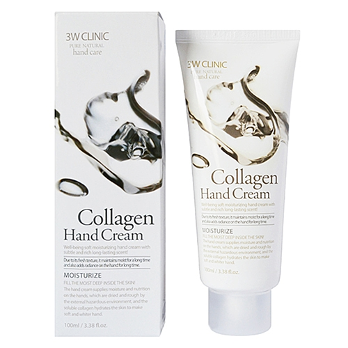 3W Clinic Крем Collagen Hand Cream для Рук с Морским Коллагеном Увлажняющий, 100 мл
