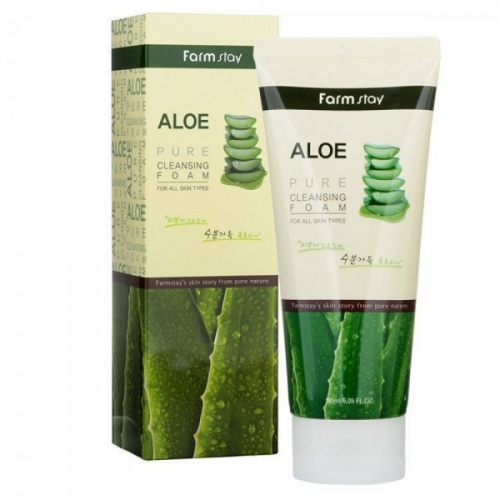 FarmStay Пенка Aloe Pure Cleansing Foam Очищающая с Экстрактом Алоэ, 180 мл