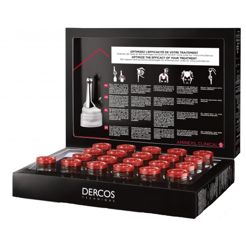 VICHY Средство Dercos Aminexil Intensiv 5 против Выпадения Волос для Мужчин, Ампулы, 21 шт