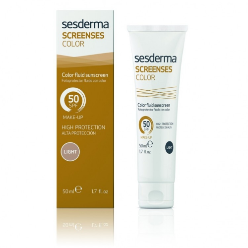 Sesderma Средство Screenses Color Fluid Sunscreen SPF 50 Light Солнцезащитное Тональное Светлый Тон, 50 мл