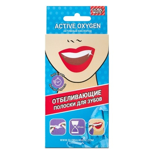 Global White Полоски Teeth Whitening Strips для Отбеливания Зубов, 2 саше