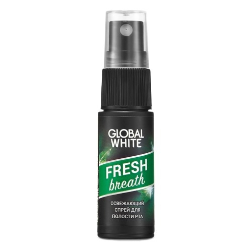 Global White Спрей Fresh Шоу Бокс Освежающий для Полости Рта c Экстрактом Оливы и Петрушки, 15 мл