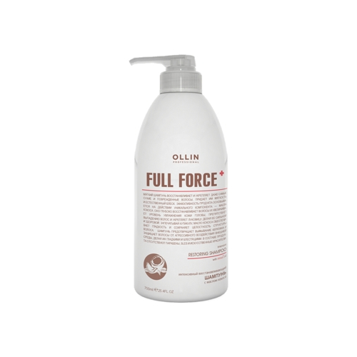OLLIN PROFESSIONAL Шампунь Full Force Restoring Shampoo Интенсивный Восстанавливающий с Маслом Кокоса, 750 мл