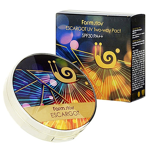 FarmStay Пудра Escargot Uv Two-Way Pact SPF30/PA++ 13 Light Beige Компактная с Муцином Улитки SPF30/PA++, №13 Светлый Беж, 12г