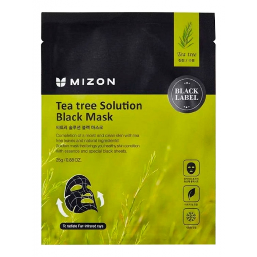 MIZON Маска Tea Tree Solution Black Mask для Лица с Экстрактом Чайного Дерева, 25г