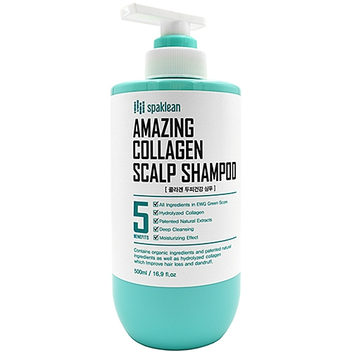 Spaklean Шампунь Amazing Collagen Scalp Shampoo для Кожи Головы с Коллагеном, 500 мл