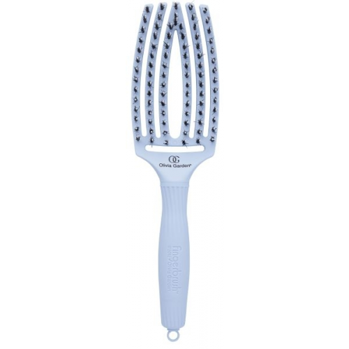 OLIVIA Garden Щетка Finger Brush Combo Medium для Волос + Натуральная Щетина Pastel Blue