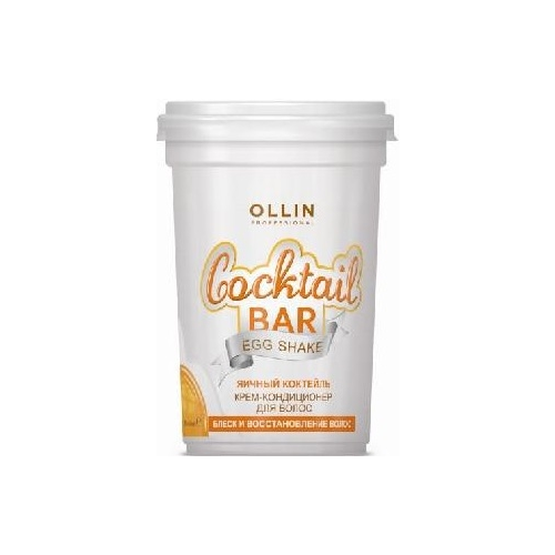 OLLIN PROFESSIONAL Крем-Кондиционер Cocktail BAR для Волос Яичный Коктейль Блеск и Восстановление Волос, 500 мл