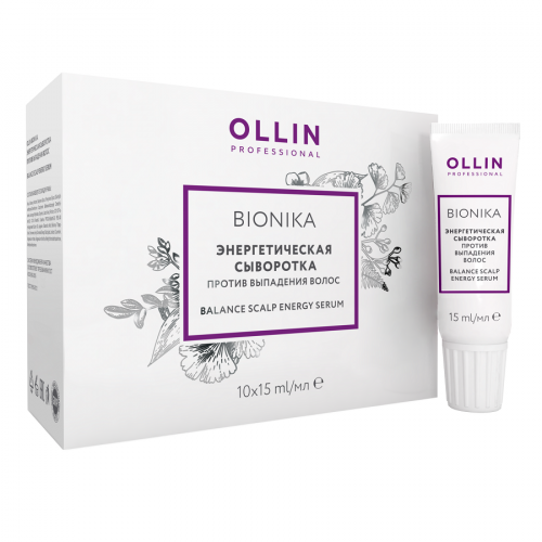 OLLIN PROFESSIONAL Сыворотка BioNika Balance Scalp Energy Serum Энергетическая Против Выпадения Волос, 10*15 мл