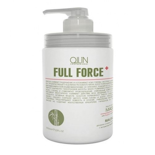 OLLIN PROFESSIONAL Маска Full Force Hair Scalp Mask для Волос и Кожи Головы с Экстрактом Бамбука, 650 мл