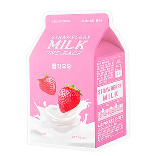 A'Pieu Маска Strawberry Milk One-Pack Тканевая Йогуртовая с Клубникой, 21г