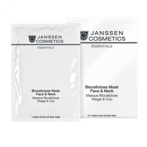 JANSSEN COSMETICS Лифтинг-Маска Biocellulose Mask Face & Neck для Лица и Шеи с Голубикой, 3 шт