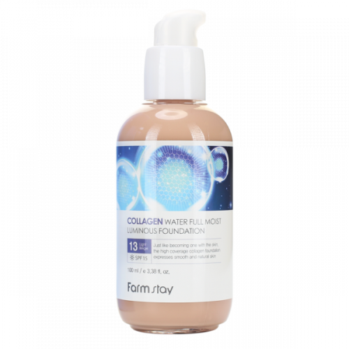 FarmStay Крем Collagen Water Full Moist Luminous Foundation Коллагеновый Тональный с Эффектом Сияния, Оттенок #13, 100 мл