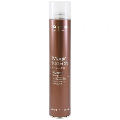 Kapous Лак Magic Keratin Аэрозольный для Волос Нормальной Фиксации с Кератином, 500 мл