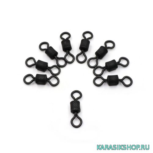 Вертлюг Namazu Pro ROLLING RIBBED SWIVEL, латунь, цв. Carbon, р. 1, test-60 кг (уп. 10 шт.) Р01-01076