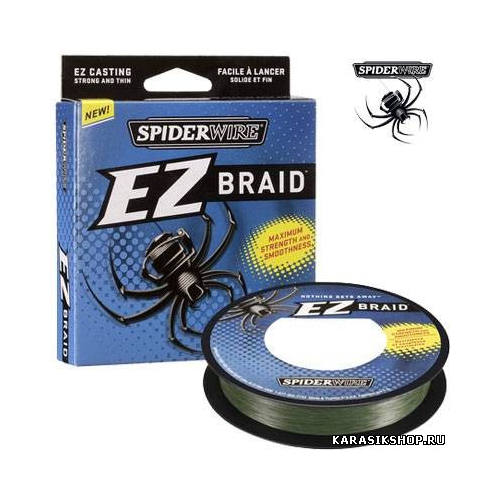 Леска плетёная Spiderwire EZ Braid 100 м 0,25 мм 15,3 кг (цвет: тёмно-зеленый) Л01-00218
