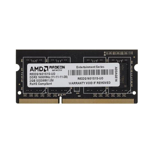 Оперативная память AMD DDR3 SO-DIMM PC3-12800 1600MHz 2Gb (R532G1601S1S-U)