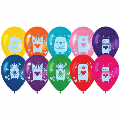 Набор воздушных шаров MESHU "Kids friends" М12/30 см, 50 шт, пастель, ассорти Meshu MESHU-MS_42106