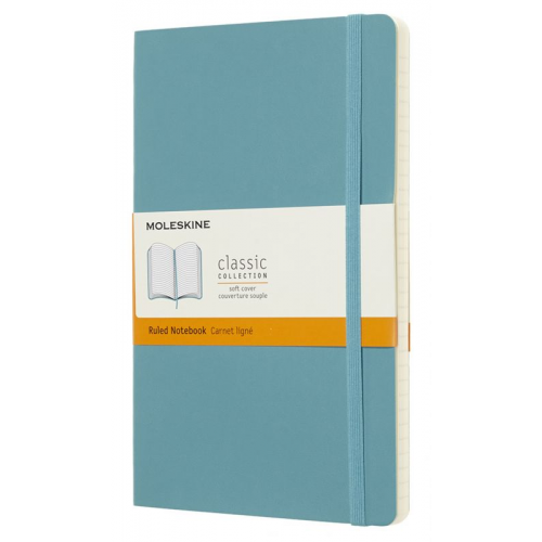 Записная книжка в линейку Moleskine "Classic Soft" Large, 130х210 мм 192 стр, обложка голубая MOL-1056563