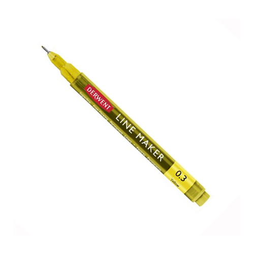 Ручка капиллярная Derwent "LINE MAKER" 0,3 мм, желтый DRW-2305577